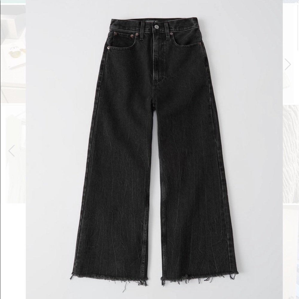 Abercrombie wide leg jeans black size 0R